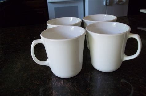 4 Just White Corelle Coffeetea Mugs 8 0oz Etsy