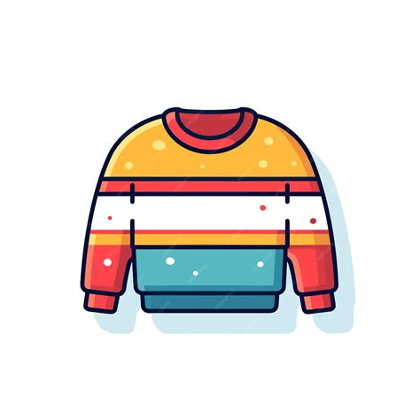 Premium Vector A Cartoon Of A Sweater With A Yellow Red And White