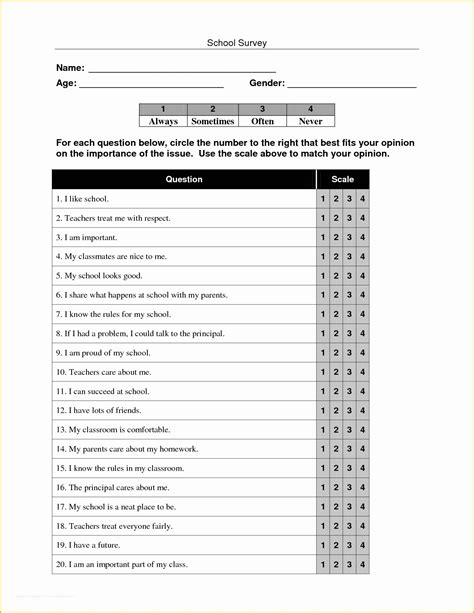 Free Blank Survey Template Word Printable Online