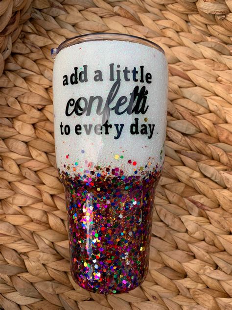 Confetti Glitter Tumblers Choose One Your Design Or Mineuse Etsy