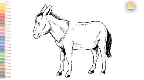 Donkey outline drawing 02 / How to draw donkey drawing step by step / # ...