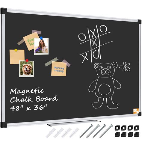 X BOARD Magnetic Chalkboard 48 X 36 Chalk Black Board 4 X 3 Black