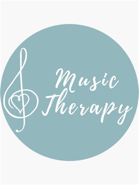 Music Therapy Logo Blue Sticker For Sale By Dkremek10 Redbubble