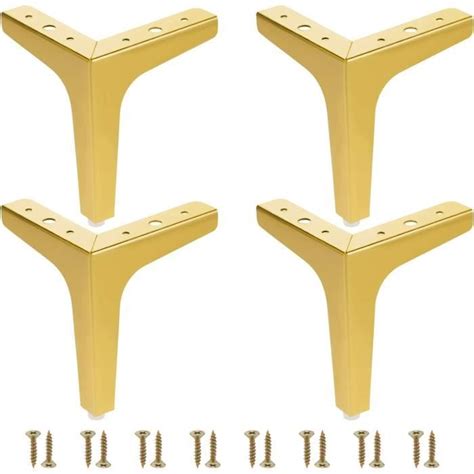 Lot de 4 pieds de meubles triangulaires modernes en métal pour