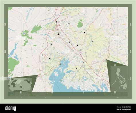 Pampanga, province of Philippines. Open Street Map. Locations of major ...