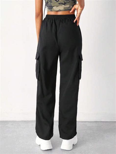 Shein Ezwear Flap Pocket Side Cargo Trousers Shein Uk