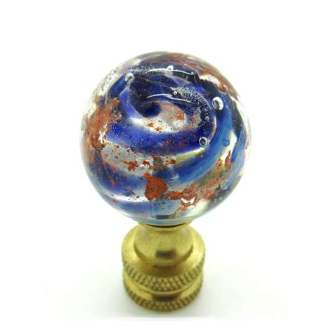 Sold Finials For Lamp Copper Cobalt Blue And Crystal