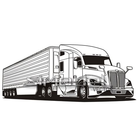 Semi Truck Kenworth T With Trailor Svgaiepspdf Png Etsy