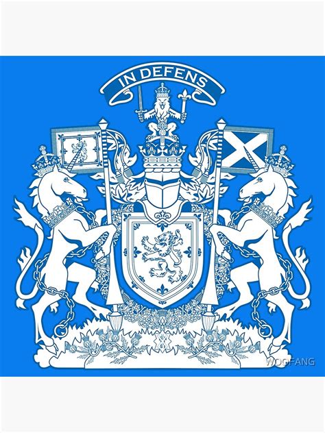 Royal Coat Of Arms Of The Kingdom Of Scotland Blue And White Poster For Sale By Woofang