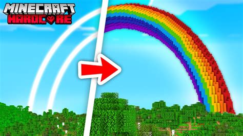 J Ai Construit Un ARC EN CIEL Sur Minecraft Hardcore YouTube