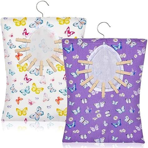 Amazon Whaline 2 Pcs Clothespin Bag With Hanging Hook Watercolor