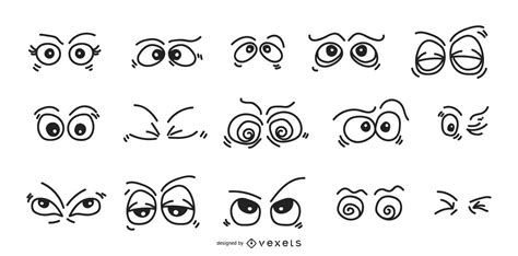 Cartoon Eyes Expressions Set Vector Download