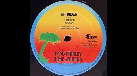 Bob Marley And The Wailers Mr Brownnatural Mystic Alternate