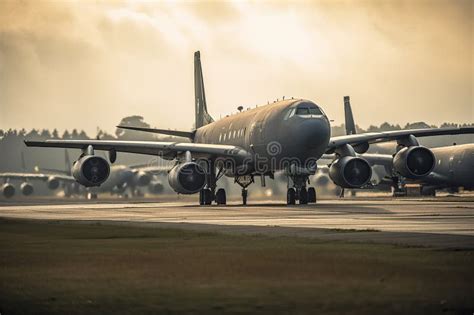 Military Cargo Plane on the Runway before Take Off, Generative AI ...