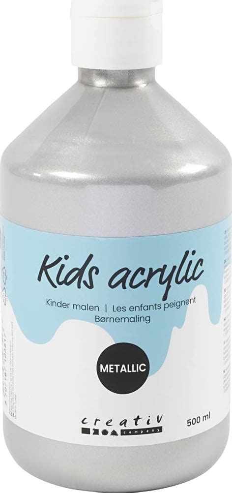 Akrylmaling | 500ml | Metallic | Sølv | Lomax