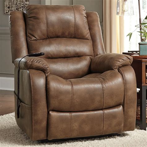 Ashley Signature Design Yandel 1305929 Faux Leather Power Lift Recliner Dunk And Bright