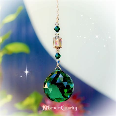 Emerald Green Swarovski Crystal Suncatcher Jgbeads Crystal