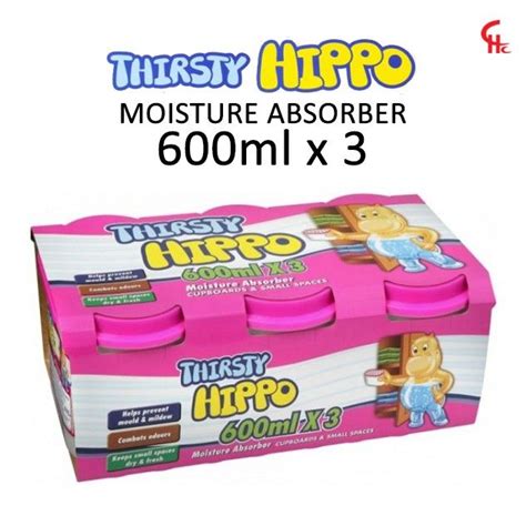 Thirsty Hippo Dehumidifier Moisture Absorber 600ML X 3 Lazada