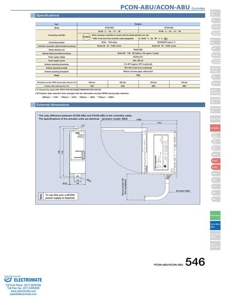 Iai Pcon Abu Acon Abu Controller Specsheet PDF