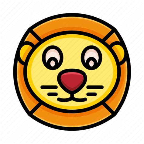 Colorful Cute Cartoon Lion Animal Modern Designs Icon Download