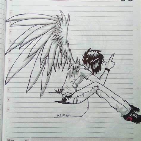 Winged Anime boy drawing by Mohd Shad Mirza by iamshadmirza on DeviantArt