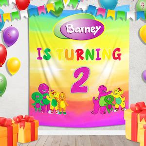 Barney Party Supplies Printable Barney Backdrop Barney Party Barney