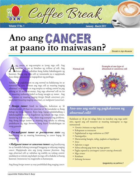 Pdf Ano Ang Cancer At Paano Ito Maiwasan · • Tuyong