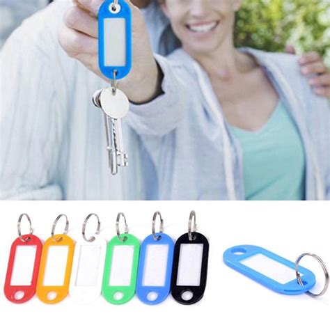 Multi Color Plastic Keychain Key Tags Id Label Name Tags With Split