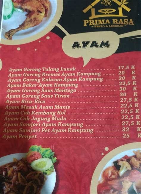 Rumah Makan Prima Rasa Resto And Lesehan Berornamen Bambu Dengan Menu