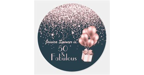 Customizable 50 And Fabulous Rose Gold 50th Birthday Classic Round