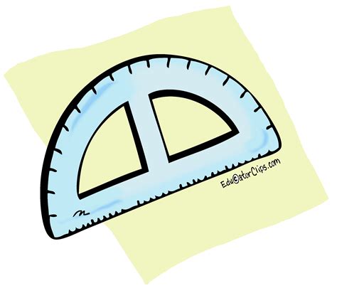 Half Circle Protractor For Measuring Angles Line Art Vector Icon Clip