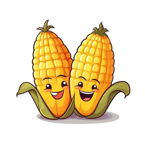 Premium Vector | Animated pair of corn on the cob