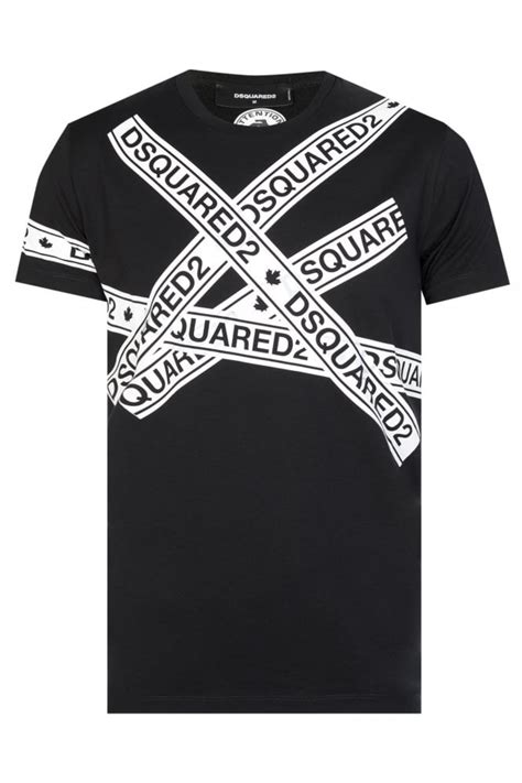 Dsquared2 Tape Logo T Shirt Black