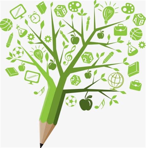 Creative Pencil Tree Of Knowledge Of Science And Technology Png