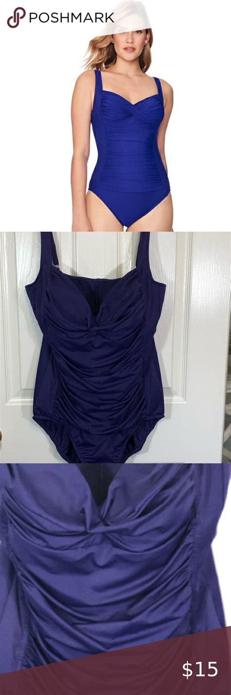 Croft And Barrow Purple One Piece Swimsuit 16