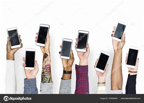 Cropped Image People Holding Mobile Phones Stock Photo Rawpixel