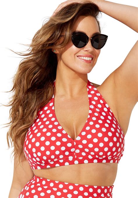 Swimsuits For All Women S Plus Size Diva Halter Bikini Top Walmart