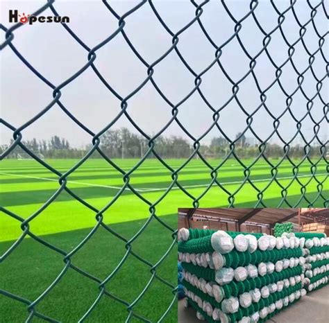 Galvanized PVC Coated Diamond Wire Mesh Chain Link Fence In Roll