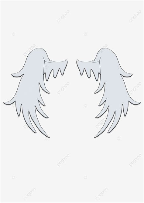 Monochrome White Transparent Monochrome Simple Animated Cartoon Wings