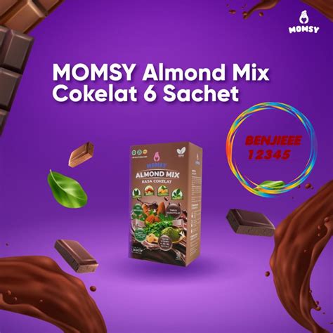 Jual MOMSY Almond Rasa COKLAT 6 Sachet Box Mini Susu Pelancar Asi ASI