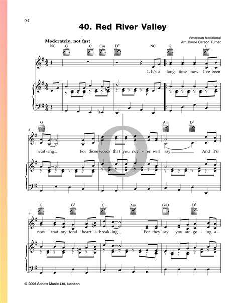 Red River Valley Anonymous Piano Sheet Music OKTAV