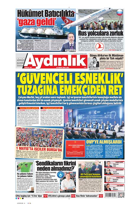 Aydınlık Gazetesi 30 Nisan 2024 Salı Günü Manşeti