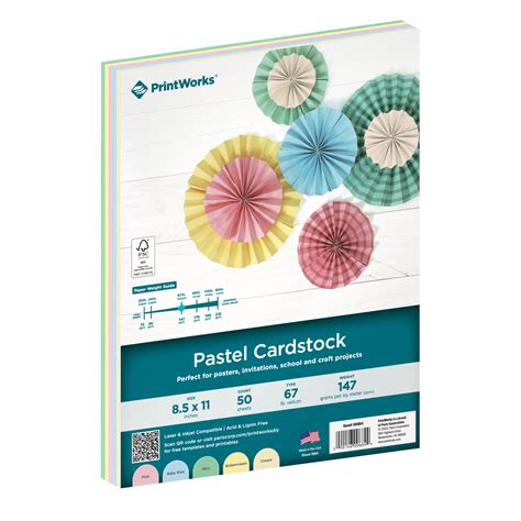 PrintWorks Pastel Cardstock For Craft Projects Paris Corporation