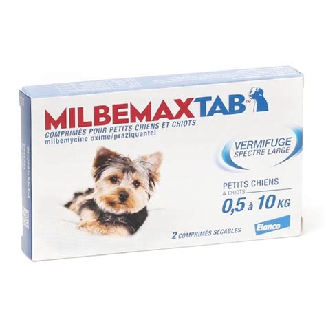 MilbemaxTab Vermifuge Large Spectre Pour Petits Chiens Et Chiots