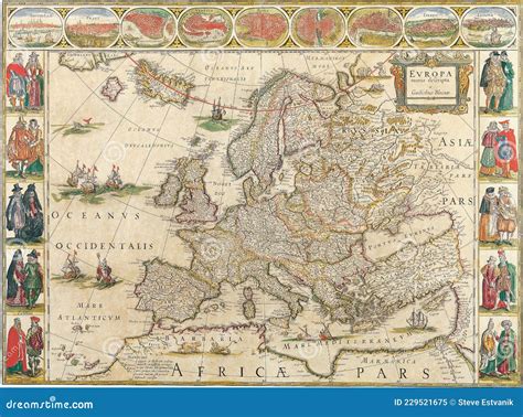 Antique Maps of the Europe editorial image. Image of europewillem - 229521675