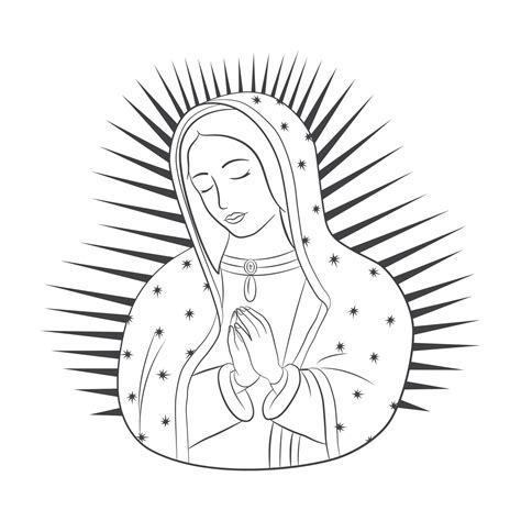 La Virgen De Guadalupe Outline