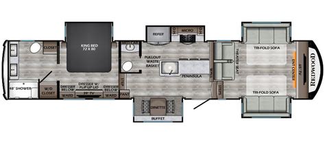 Redwood Th Wheel Floor Plans Floorplans Click