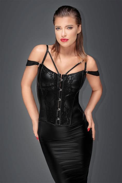 Corset Wetlook Et Dentelle Noir Handmade Atelier Yuwa Ciao Jp