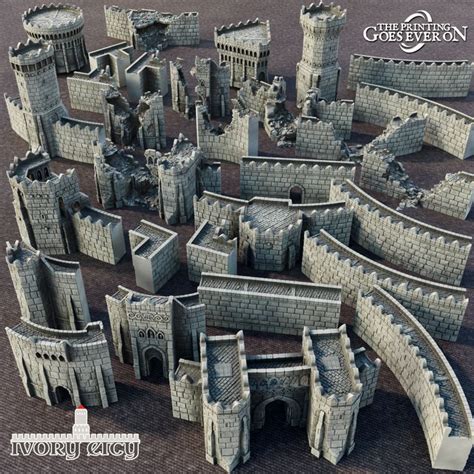 3D Printable Ultimate Castle Wall Set - Modular by The Printing Goes ...