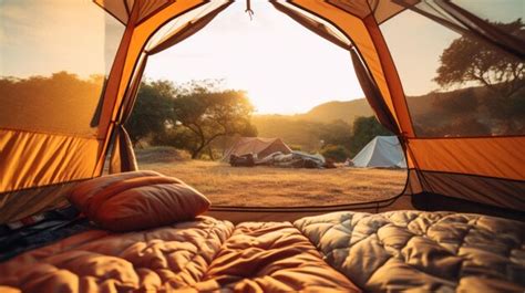 Premium AI Image | A camping tent in a nature hiking spot view from ...